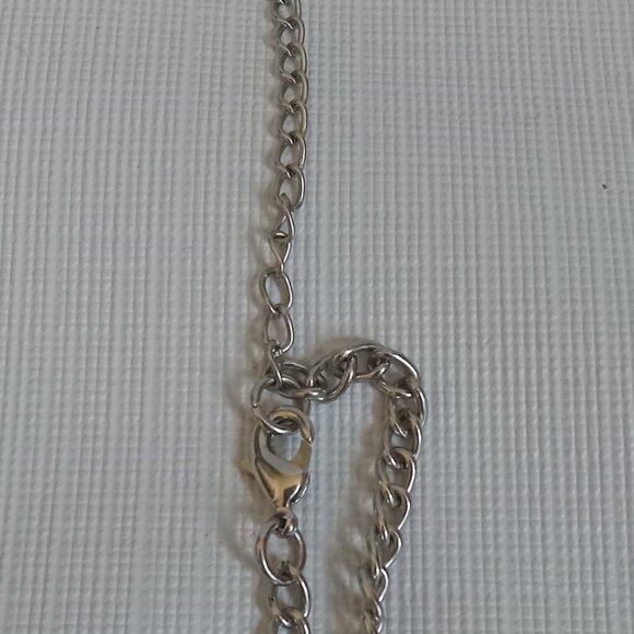 Black Butler Ciel Phantomhive Silver Toned Curb Link Dog Tag Pendant Necklace - Picture 7 of 8